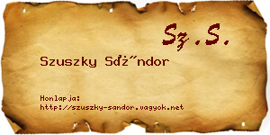 Szuszky Sándor névjegykártya