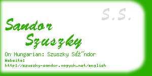 sandor szuszky business card